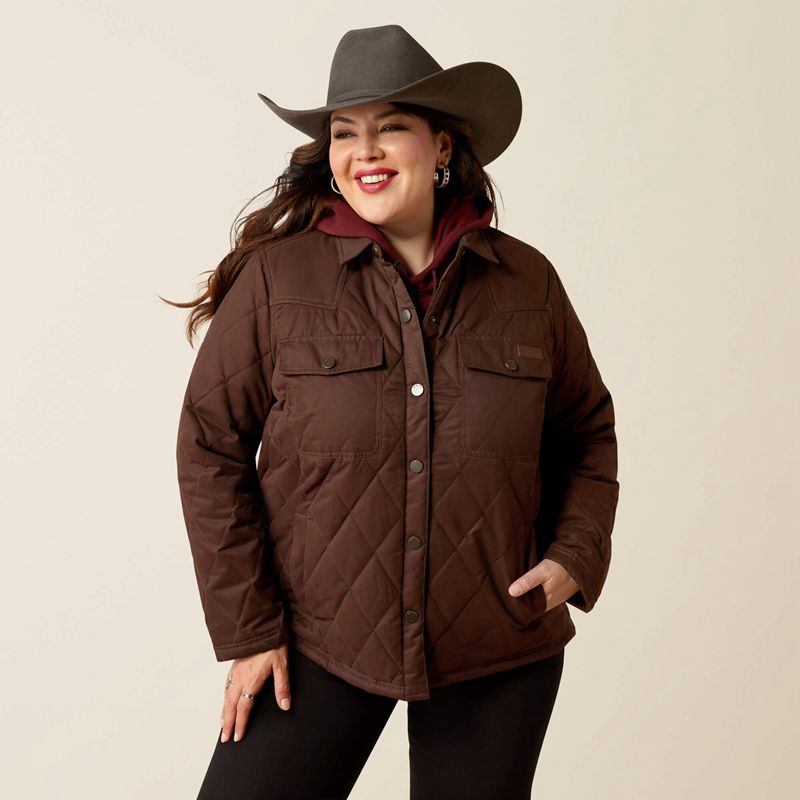 Ariat Grizzly Quilted Barn Jacket Mole Femme | GFW-16542536