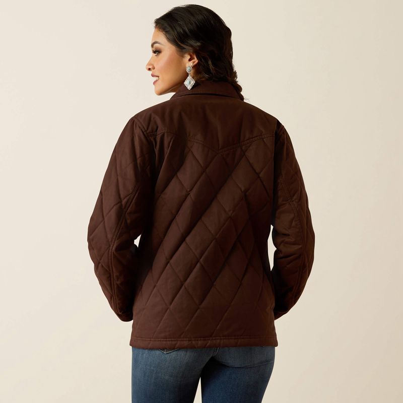 Ariat Grizzly Quilted Barn Jacket Mole Femme | GFW-16542536