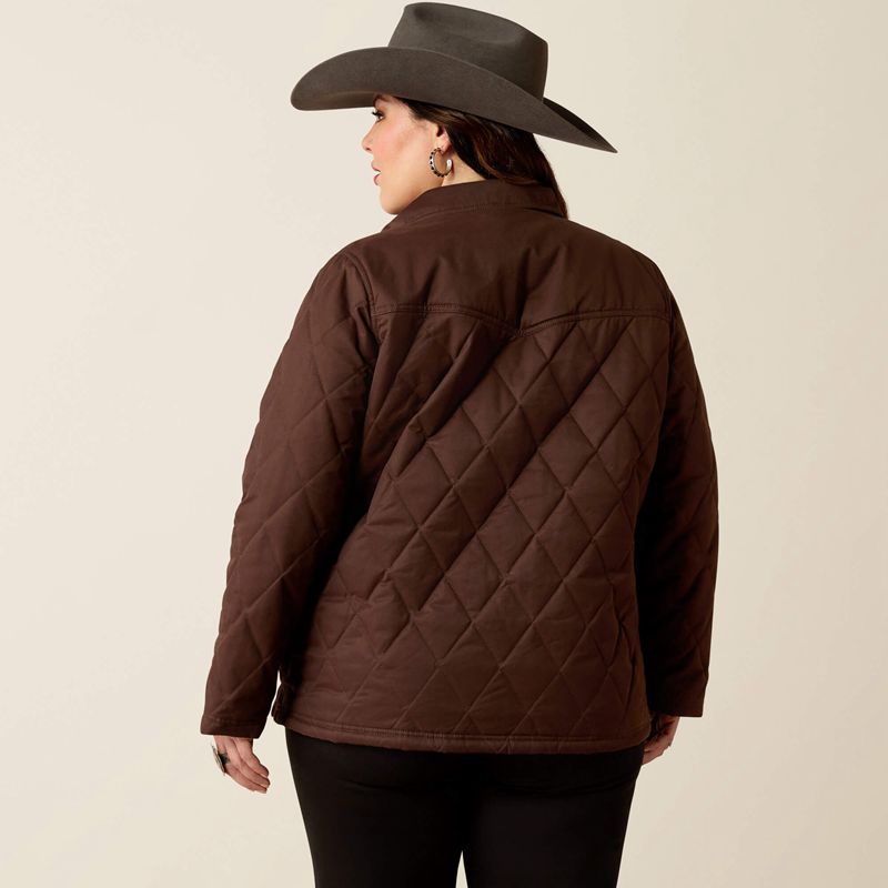 Ariat Grizzly Quilted Barn Jacket Mole Femme | GFW-16542536