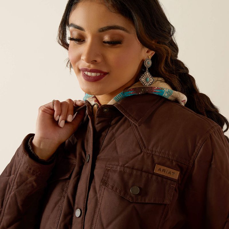 Ariat Grizzly Quilted Barn Jacket Mole Femme | GFW-16542536