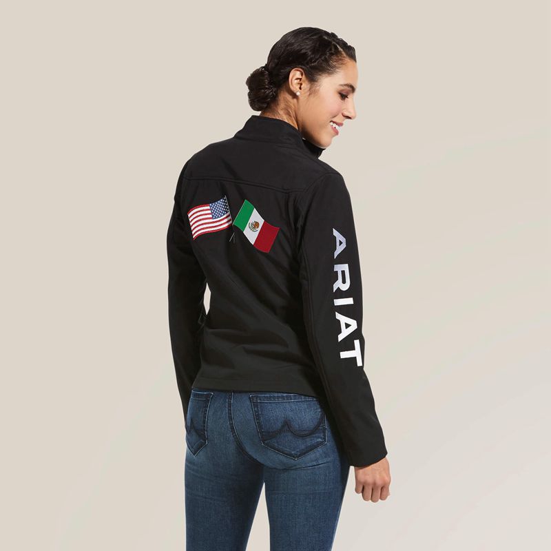 Ariat Classic Team Usa/Mex Softshell Jacket Noir Femme | TAA-51968915