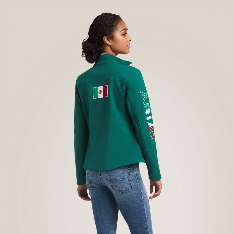 Ariat Classic Team Softshell Mexico Jacket Verde Femme | MUV-63034236