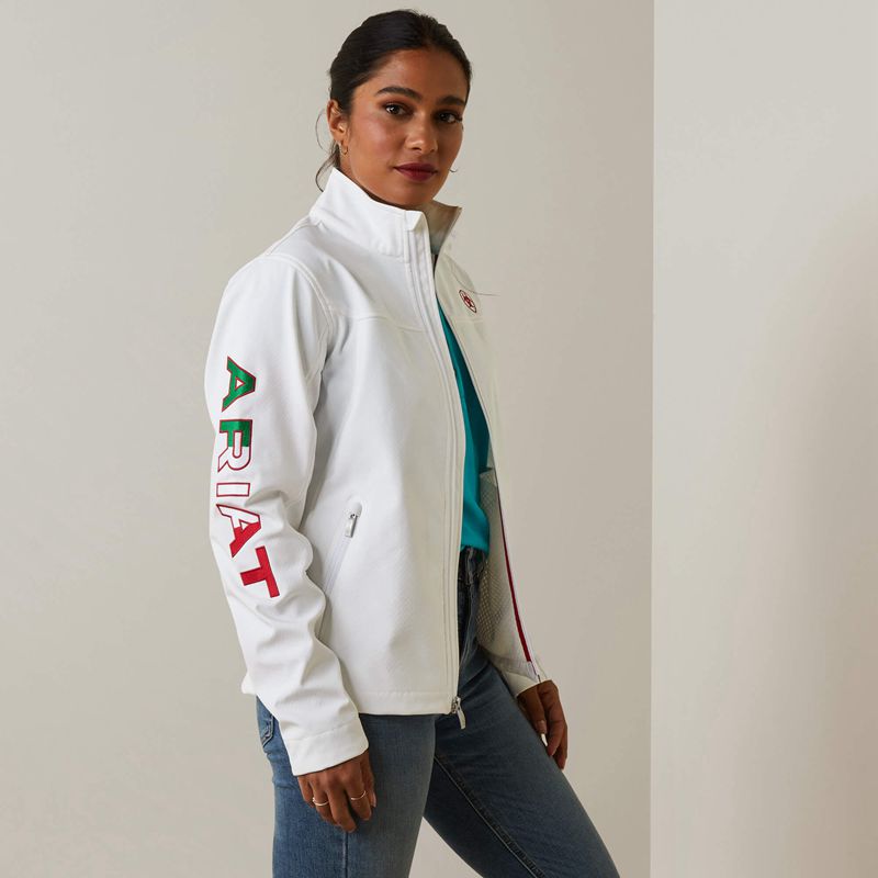 Ariat Classic Team Softshell Mexico Jacket Blanche Femme | YON-73287335