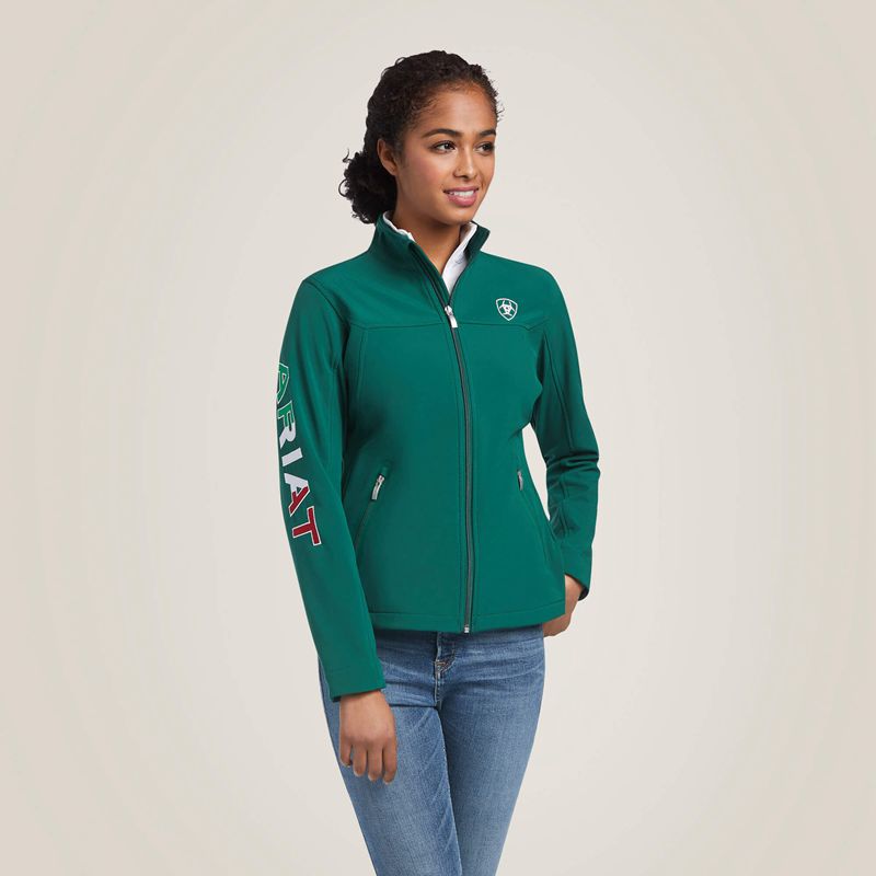 Ariat Classic Team Softshell Mexico Jacket Verde Femme | MUV-63034236