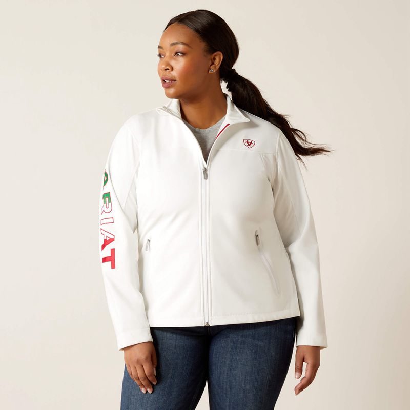 Ariat Classic Team Softshell Mexico Jacket Blanche Femme | YON-73287335