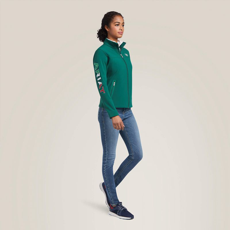 Ariat Classic Team Softshell Mexico Jacket Verde Femme | MUV-63034236