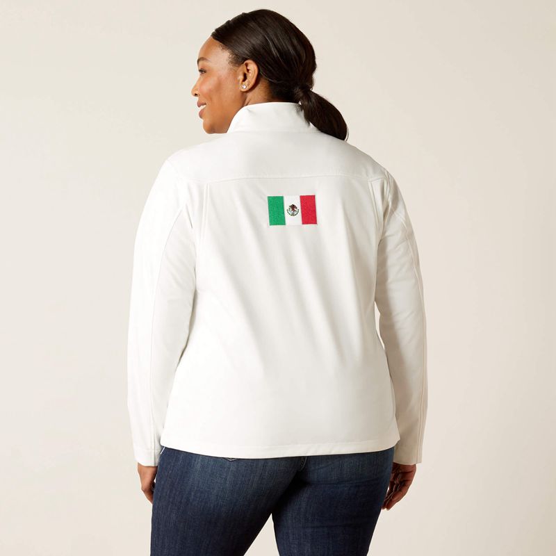 Ariat Classic Team Softshell Mexico Jacket Blanche Femme | YON-73287335