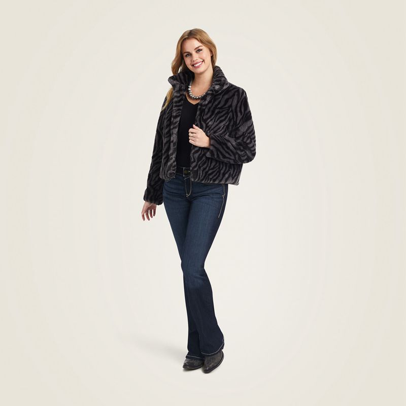 Ariat City Girl Faux Fur Jacket Noir Femme | VSI-38864629