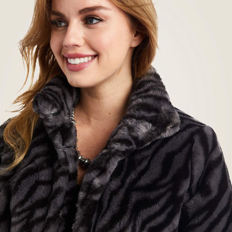 Ariat City Girl Faux Fur Jacket Noir Femme | VSI-38864629