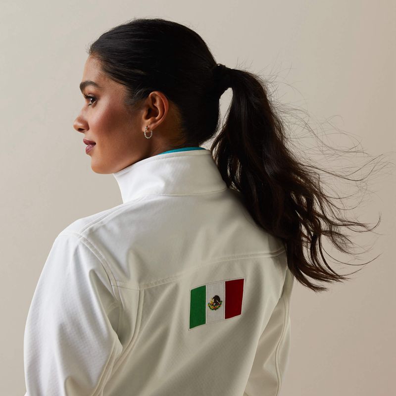 Ariat Classic Team Softshell Mexico Jacket Blanche Femme | YON-73287335