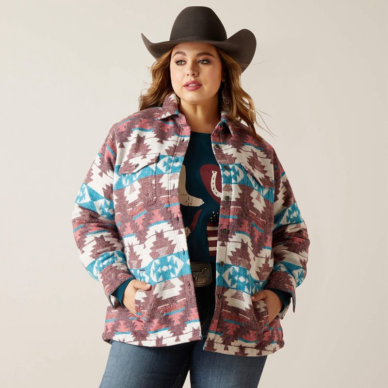 Ariat Buffalo Plaid Shirt Jacket Baja Jacquard Femme | XGI-94948860