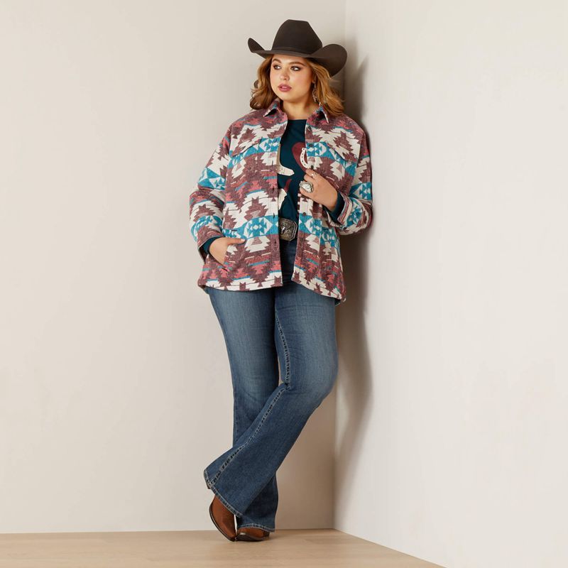 Ariat Buffalo Plaid Shirt Jacket Baja Jacquard Femme | XGI-94948860