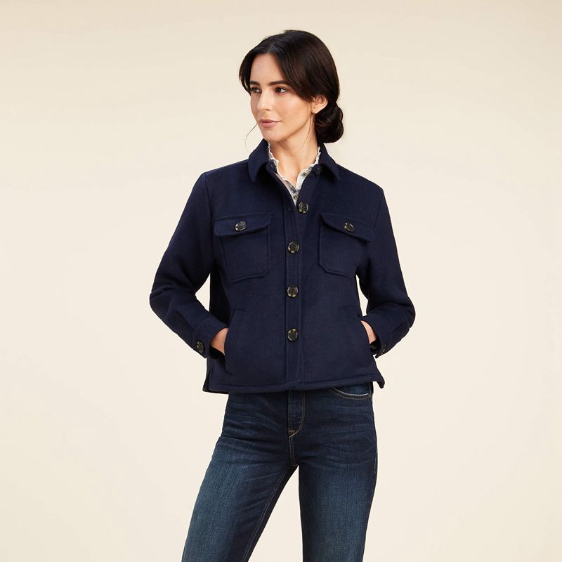 Ariat Ashford Shirt Jacket Bleu Marine Femme | YKP-13312858