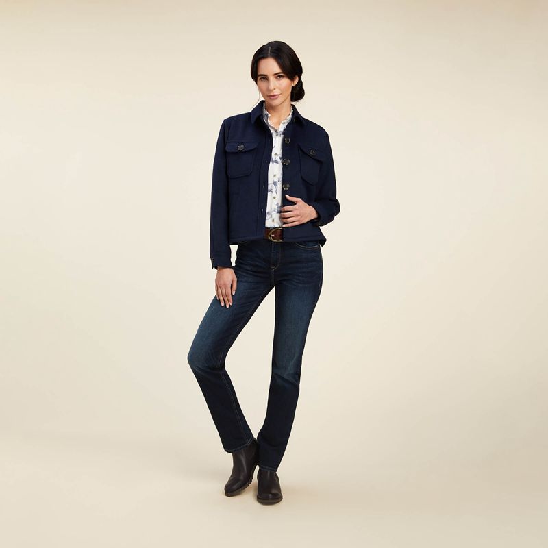 Ariat Ashford Shirt Jacket Bleu Marine Femme | YKP-13312858