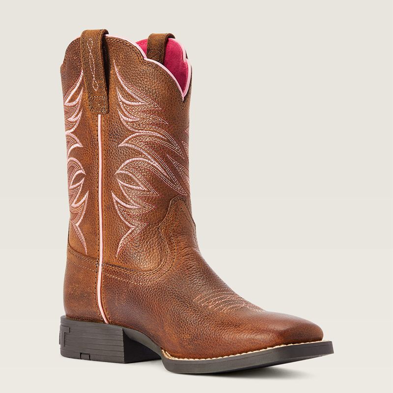 Ariat Bk Youth Firecatcher Western Boot Marron Enfant | OCY-22711306