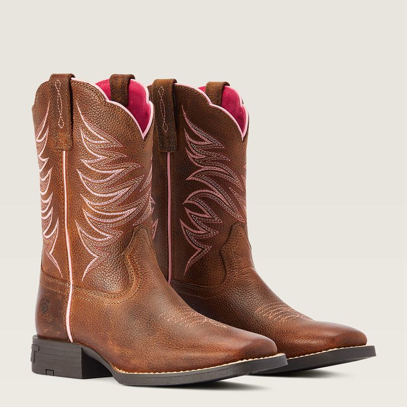 Ariat Bk Youth Firecatcher Western Boot Marron Enfant | OCY-22711306