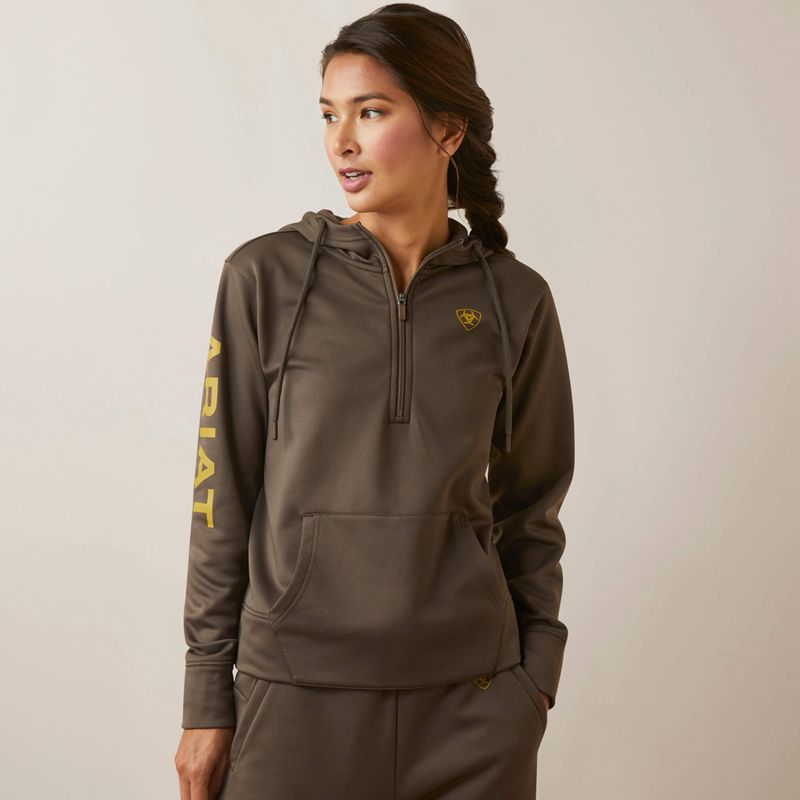 Ariat Tek Hoodie 1/2 Zip Hoodie Canteen Femme | XKL-78867431