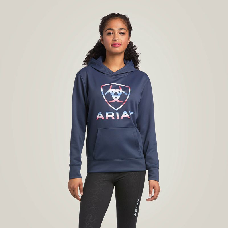 Ariat Tek Hoodie Bleu Femme | MHA-03766856