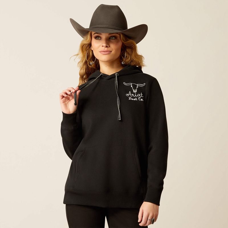 Ariat Steer Stitch Hoodie Noir Femme | WKT-54400499