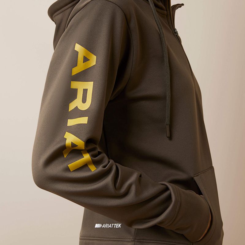 Ariat Tek Hoodie 1/2 Zip Hoodie Canteen Femme | XKL-78867431