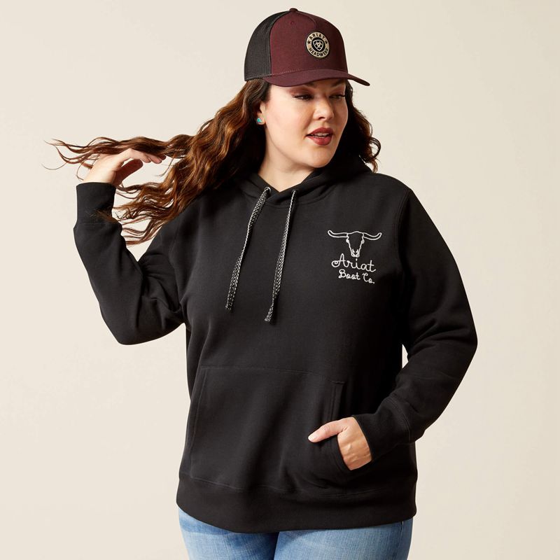 Ariat Steer Stitch Hoodie Noir Femme | WKT-54400499