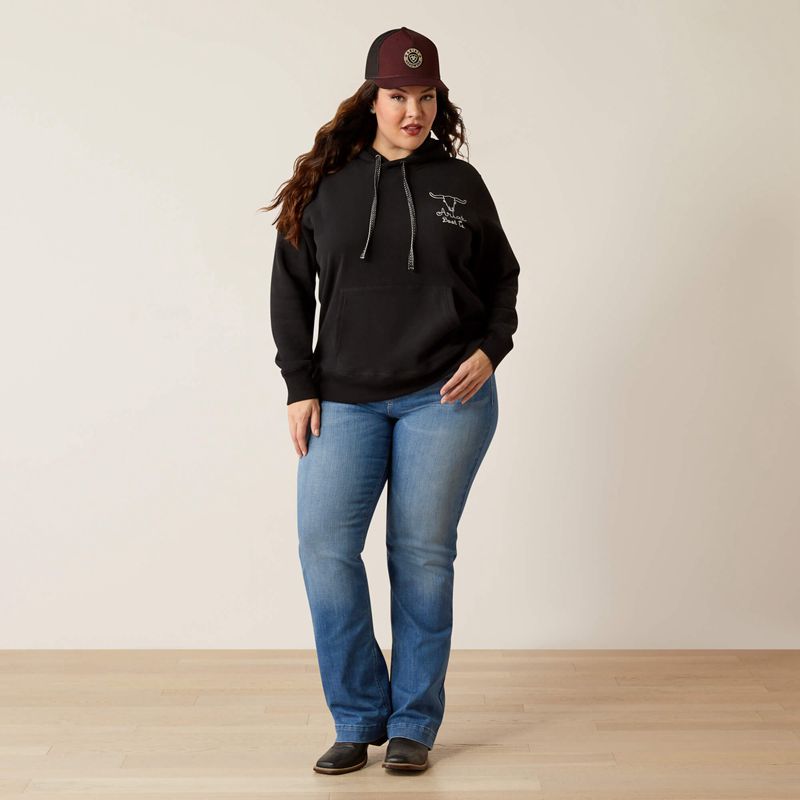 Ariat Steer Stitch Hoodie Noir Femme | WKT-54400499