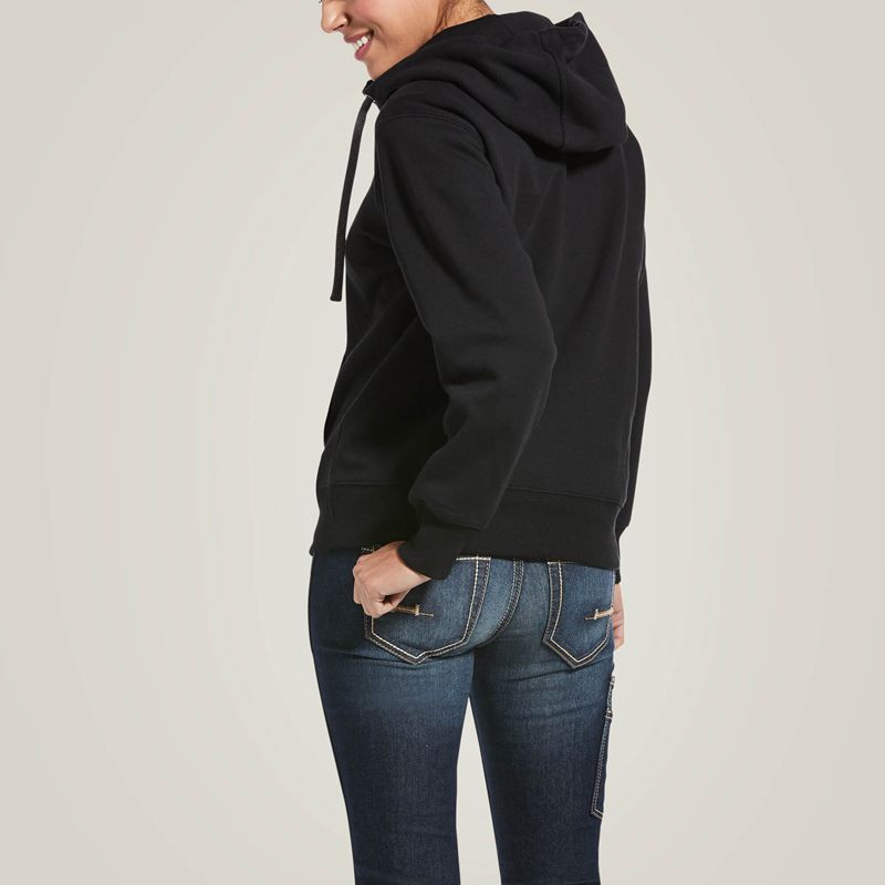 Ariat Rebar Skill Set 1/2 Zip Hoodie Noir Femme | FPB-04325735