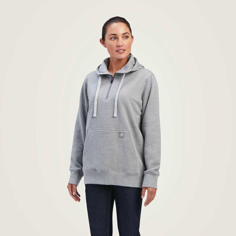 Ariat Rebar Skill Set 1/2 Zip Hoodie Grise Femme | WXY-11475143