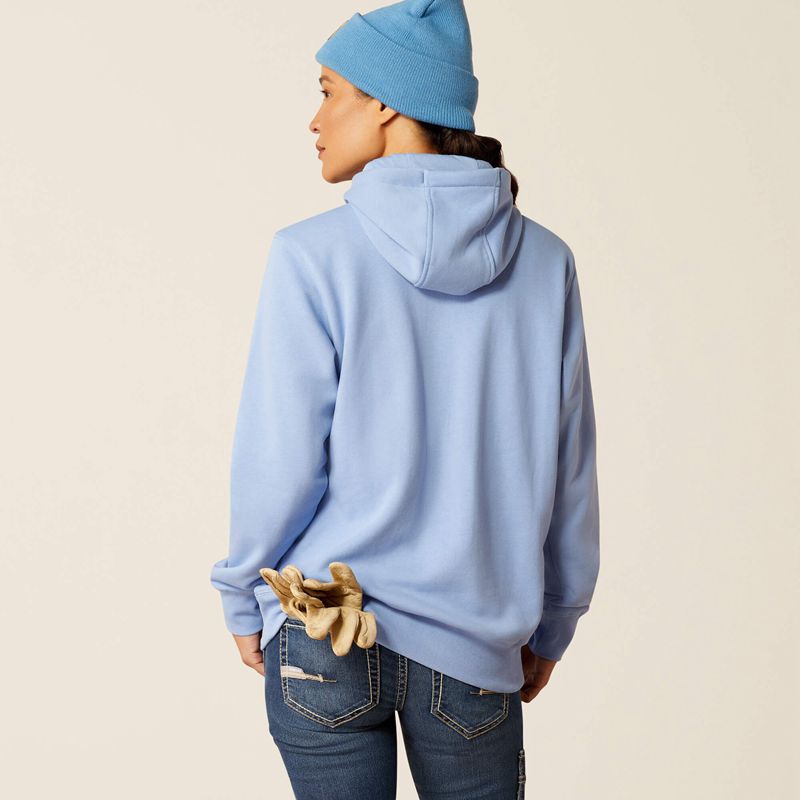 Ariat Rebar Skill Set 1/2 Zip Hoodie Bleu Femme | PVE-97648165