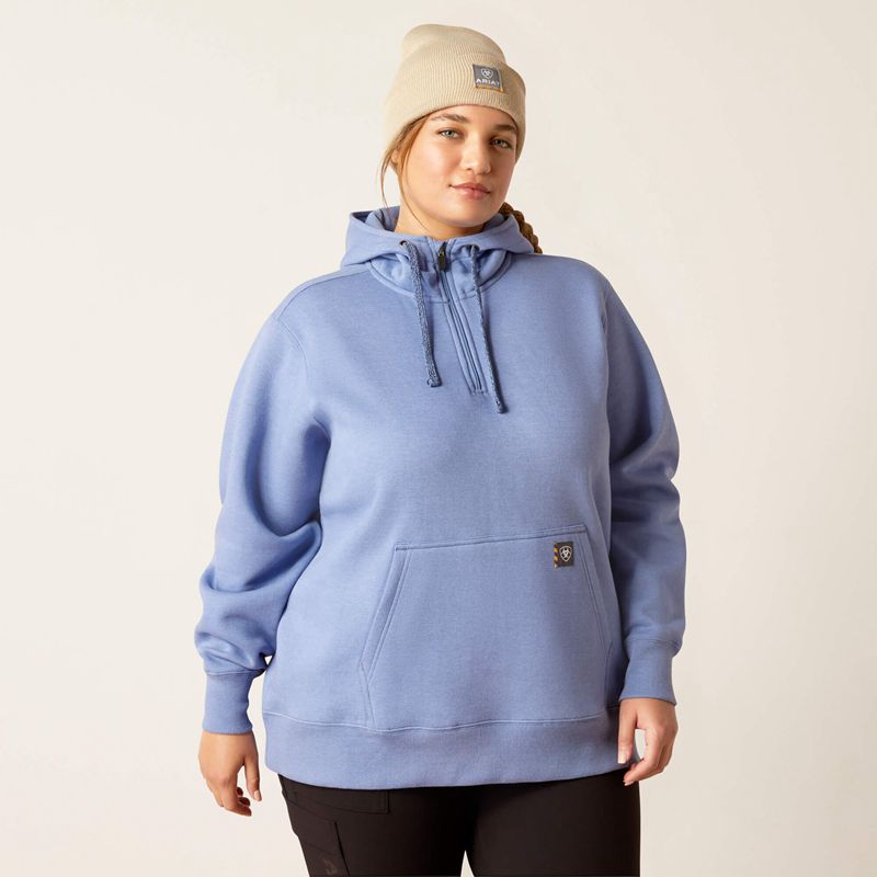 Ariat Rebar Skill Set 1/2 Zip Hoodie Bleu Femme | QEF-64007365