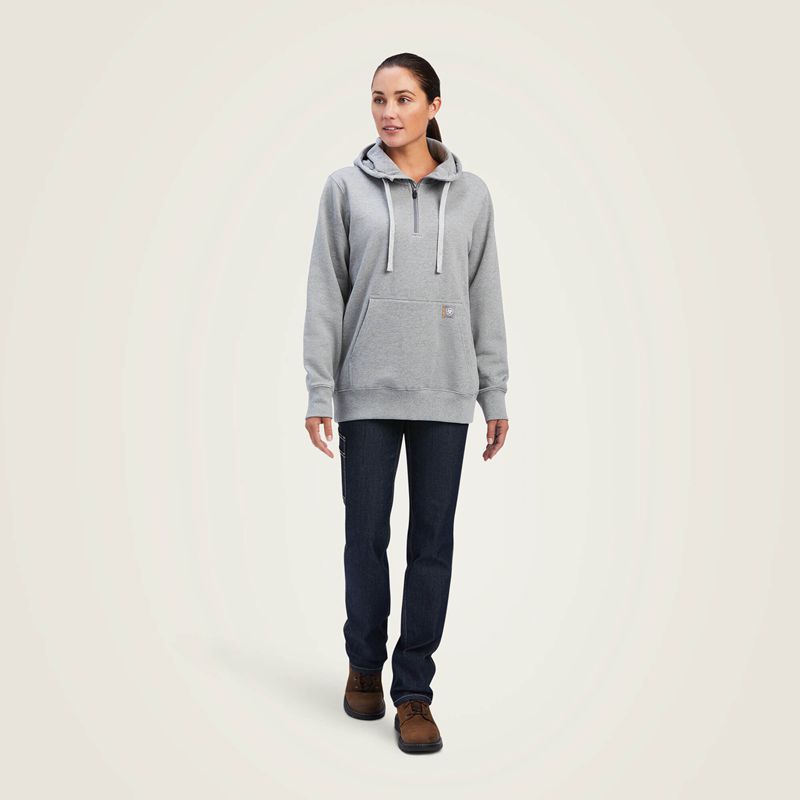 Ariat Rebar Skill Set 1/2 Zip Hoodie Grise Femme | WXY-11475143