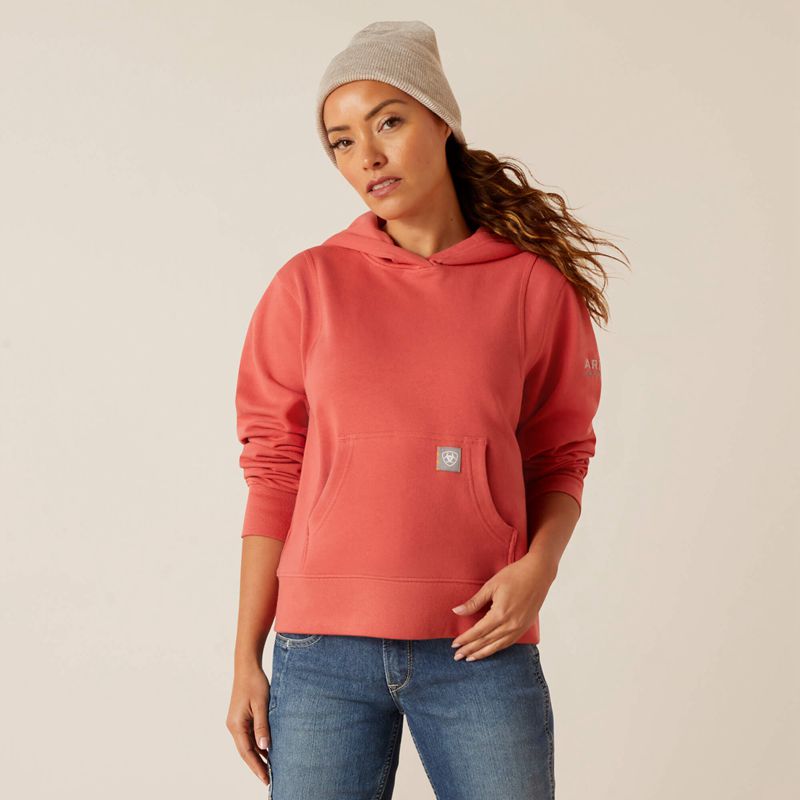 Ariat Rebar Lightweight Cropped Hoodie Rouge Femme | SKV-04242604