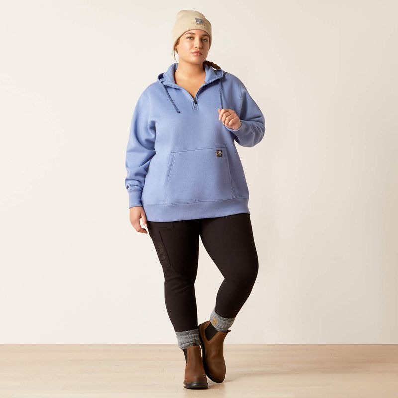 Ariat Rebar Skill Set 1/2 Zip Hoodie Bleu Femme | QEF-64007365