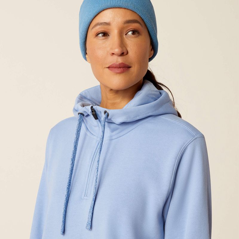 Ariat Rebar Skill Set 1/2 Zip Hoodie Bleu Femme | PVE-97648165