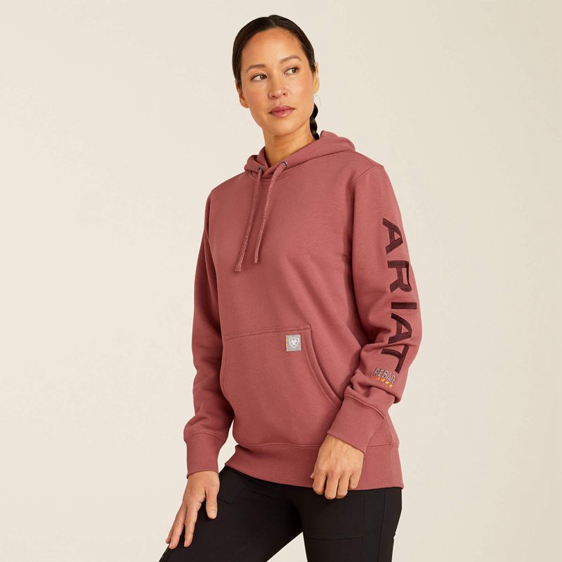 Ariat Rebar Graphic Hoodie Roan Rouge/Catawba Grape Femme | LSP-79660144