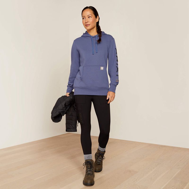 Ariat Rebar Graphic Hoodie Bleu Femme | DYW-62475228