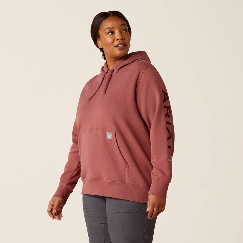 Ariat Rebar Graphic Hoodie Roan Rouge/Catawba Grape Femme | LSP-79660144