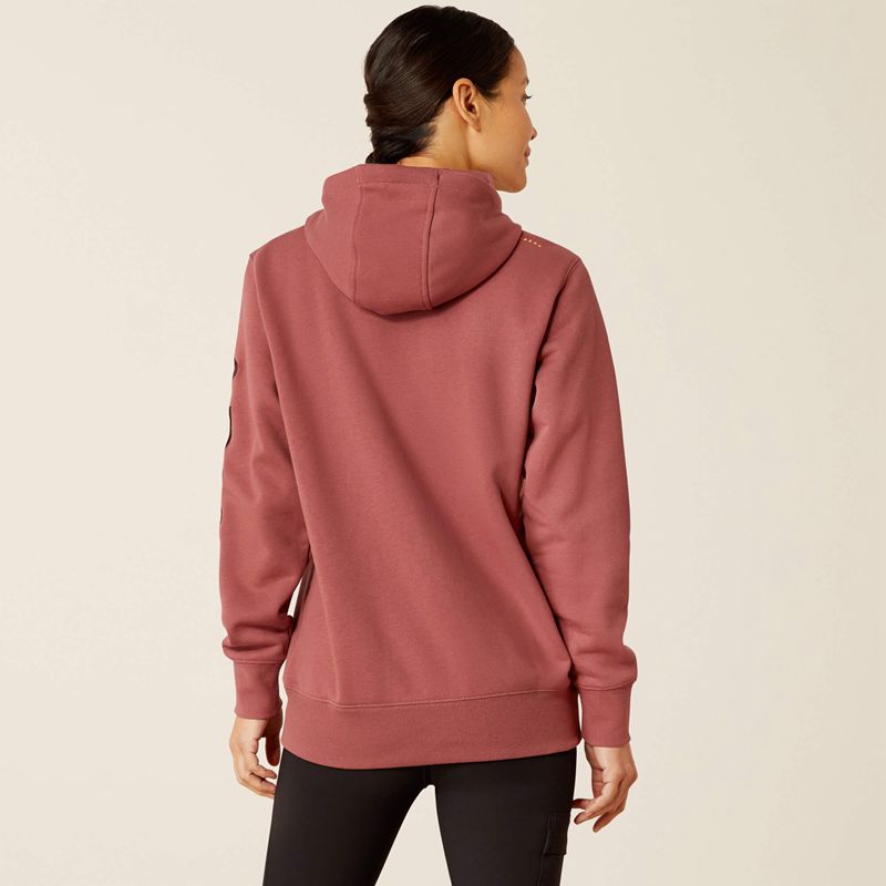 Ariat Rebar Graphic Hoodie Roan Rouge/Catawba Grape Femme | LSP-79660144