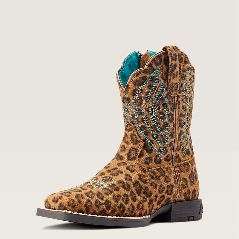 Ariat Bk Primetime Easy Fit Western Boot Leopard Enfant | FNO-18348951