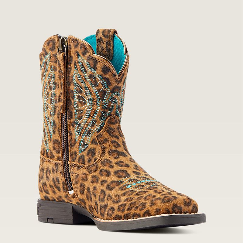 Ariat Bk Primetime Easy Fit Western Boot Leopard Enfant | FNO-18348951