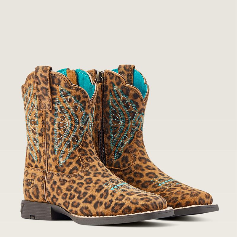 Ariat Bk Primetime Easy Fit Western Boot Leopard Enfant | FNO-18348951