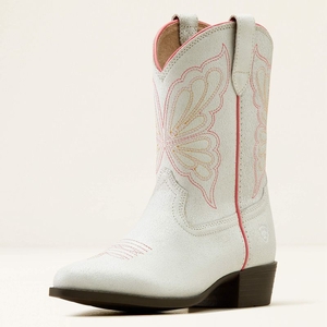 Ariat Bk Heritage Butterfly Western Boot Distressed Ivory Enfant | REY-28020460