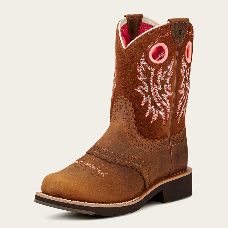 Ariat Bk Fatbaby Cowgirl Western Boot Marron Enfant | FFI-65419366