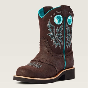 Ariat Bk Fatbaby Cowgirl Western Boot Bleu Royal Chocolat Enfant | FIZ-65246369